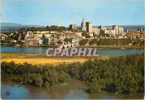 Cartes postales moderne Avignon Vaucluse Vue generale Le Palais des Papes et le Pont d'Avignon