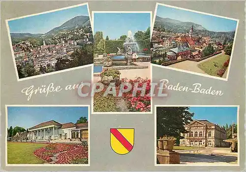 Moderne Karte Grusse aus Baden Baden