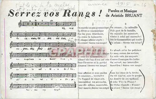 Moderne Karte Paroles et Musique de Aristide Briant Militaria