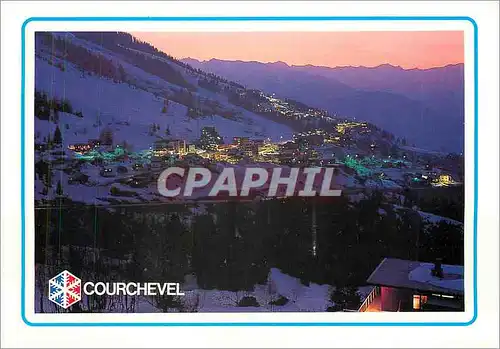 Moderne Karte Courchevel Savoie France La nuit