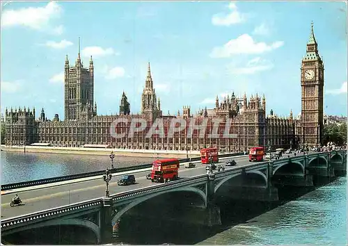 Moderne Karte Houses of Parliament and Westiminster Bridge London