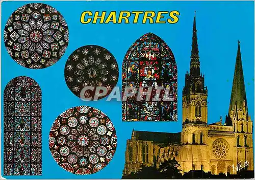 Cartes postales moderne Chartres Eure et Loir La cathedrale et ses vitraux La rose nord