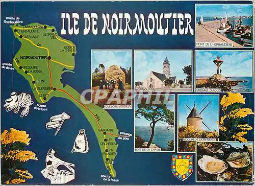 Moderne Karte Ile de Noirmoutier Vendee