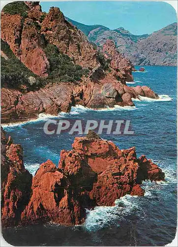 Cartes postales moderne Panorama de la Cors La Baie d'Elbo Cote dentelee aux couleurs vibrantes ou le rouge domine