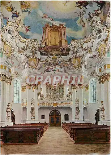 Moderne Karte Die Wies Blick vom Chor nach Western zur Orgelempore Orgue