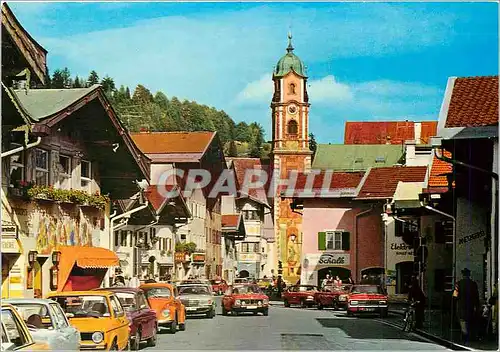 Cartes postales moderne Mittenwald Oberbayern Obermarkt und Pfarrkirche