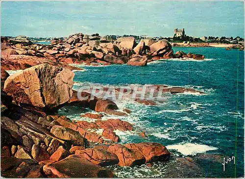 Cartes postales moderne Ploumanach Cotes du Nord Amoncellement de rochers roses le long de la cote