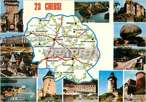 Cartes postales moderne Creuse Prefecture Gueret Sous Prefect Aubusson Hommes celebres les romanciers Jules Sandeau