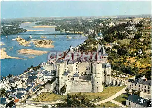 Cartes postales moderne Saumur Maine et Loire Le chateau et la Loire Vue aerienne