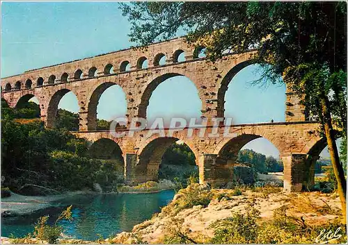 Moderne Karte Le Pont du Gard Partie la plus audacieuse de l'aqueduc romain qui enjambant le Gardon