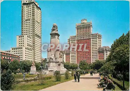 Cartes postales moderne Madrid Plaza de Espana Monumento a Cervantes