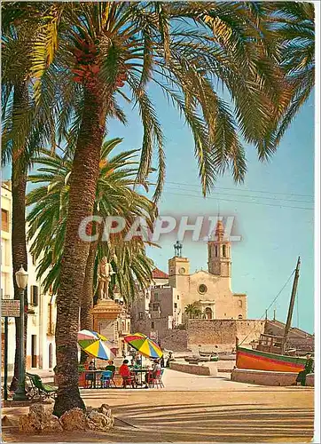 Cartes postales moderne Sitges Detalle del paseo englesia