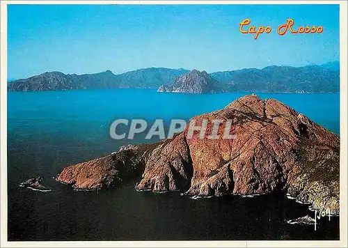 Cartes postales moderne Golfe de Porto Rochers de porphyre rose le Capo Rosso et la tour de Turghio