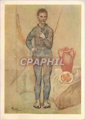 Cartes postales moderne P Picasso Bateleur a la nature morte The Art Institut of Chicago Chster Date Loan Publicite Labo