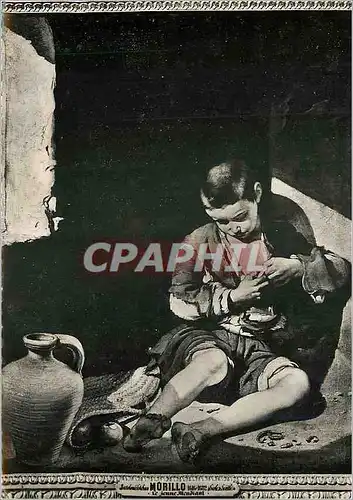 Cartes postales moderne Musee du Louvre Murillo Le jeune Mendiant Publicite Scillitrine Convalbaine Laboratoire Perrier