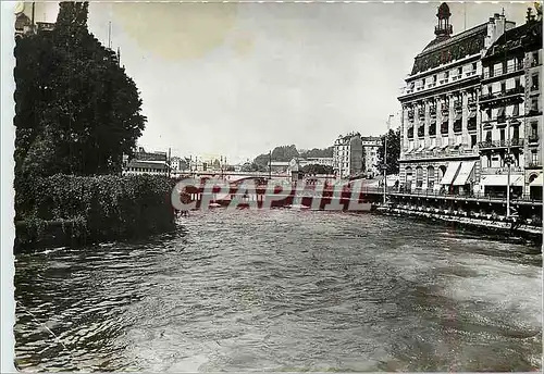 Moderne Karte Geneve Quai et vue sur la Coulouvniere