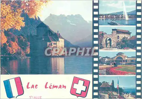 Cartes postales moderne Lac Leman Chateau de Chillon Geneve Le Jet d'eau Yvoire Cite Medievale