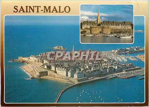 Cartes postales moderne Saint Malo Cite Corsaire La ville intra muros et la Grande Porte