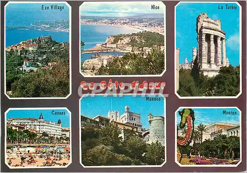 Cartes postales moderne La Cote d'Azur Eze village Nice La Turbie Cannes Monaco Menton