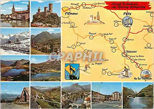 Moderne Karte En Parcourant les Pyrenees Circuit Touristique des Pyrenees Ariegeoises