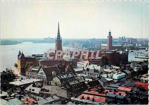 Cartes postales moderne Stockholm View over Riddarholmen and the City Hall