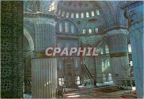 Cartes postales moderne Istanbul Turkiye Interieure de la mosquee bleue