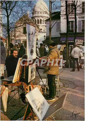 Cartes postales moderne Paris Montmartre La Place du Tertre au fond le Sacre Coeur