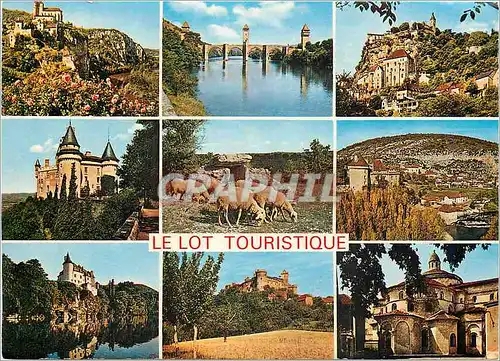 Cartes postales moderne Le Lot Touristique St Cirq Lapopie Cahors Rocamadour Chateau de Mercues Paturage Cabrerets