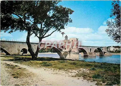 Moderne Karte Avignon Vaucluse Pont Saint Benezet De l'autre cote du Rhone la Tour Philippe le Bel