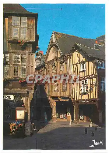 Moderne Karte Dinan Cotes d'Armor Vieilles maisons a porches de la rue de l'Apport
