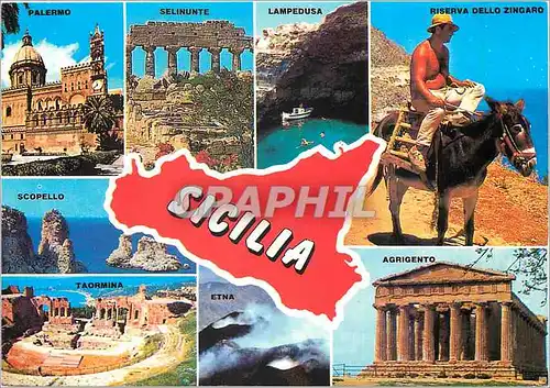 Cartes postales moderne Sicilia Palermo Selinunte Lampedusa Riserva dello Zingaro