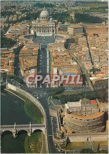 Cartes postales moderne Roma Basilique de St Pierre et Chateau Saint Ange