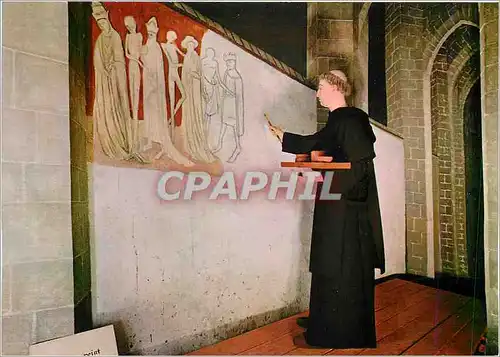 Cartes postales moderne Historial de la Chaise Dieu Haute Loire Moine peintre dessinant la danse macabre