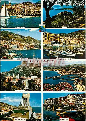 Moderne Karte Les merveilleux sites de la Cote d'Azur