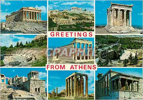 Moderne Karte Greetings from Athens