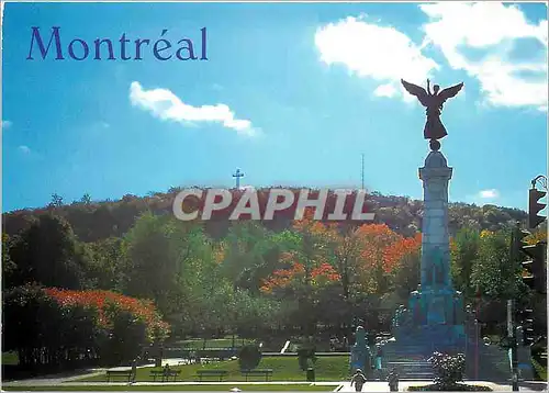 Moderne Karte Montreal Le mont Royal avec la croix et le monument erige en memoire de Gaorge Etienne Carter