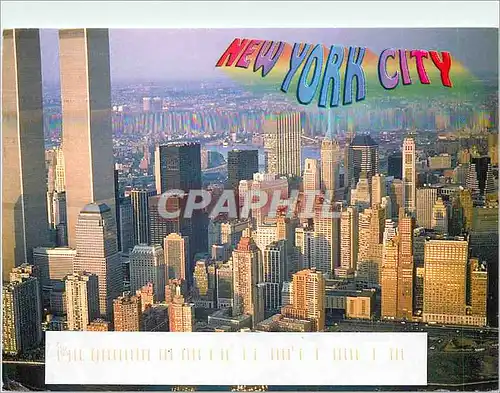 Cartes postales moderne The Twin Towers of the World Trade Center and Battery Park City at the foot of Manhattan