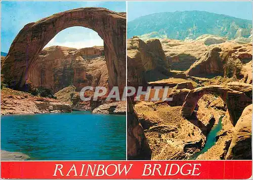 Moderne Karte Rainbow Bridge National Monument Utah Near the shores of Lake Powell is Rainbow Bridge