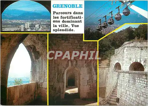 Moderne Karte Grenoble Parcours dans les fortifications dominant la ville Vue splendide