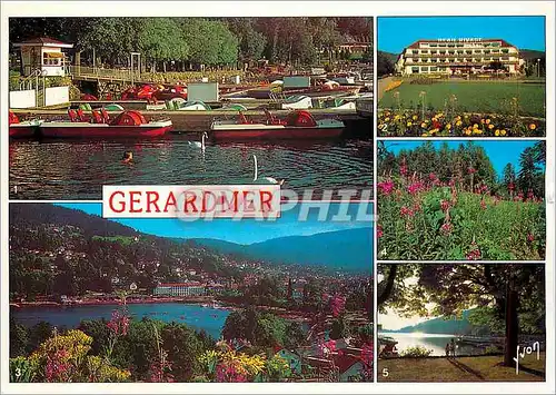 Moderne Karte Gerardmer Vosges Pedalos sur le lac L'hotel Beau Rivage