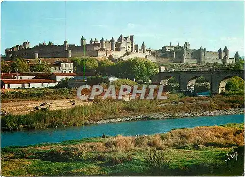 Cartes postales moderne Carcassonne Aude L'Aude et vue generale de la Cite