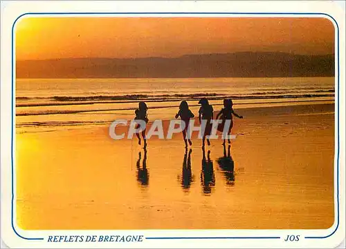 Moderne Karte Reflets de Bretagne Danse dans le soleil couchant