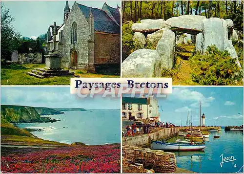Moderne Karte La Bretagne Paysage breton Dolmen Cote bretonne Port breton