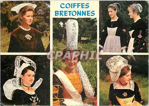 Cartes postales moderne Folklore de Bretagne Coiffes de Chateauneuf Lorient Le Faouen Pont l'Abbe Quimperle