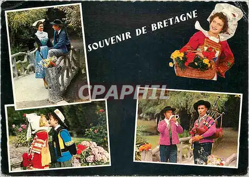 Cartes postales moderne La Bretagne Costumes de Lorient Fouesnant Scaer Quimperle et Plougastel Daoulas