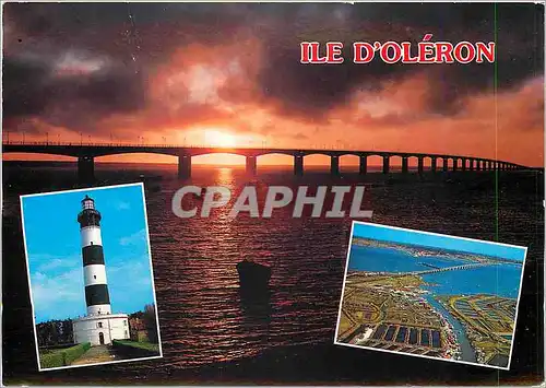 Cartes postales moderne Coucher de soleil sur le Pont d'Oleron Ch Mme Le plus long viaduc de France