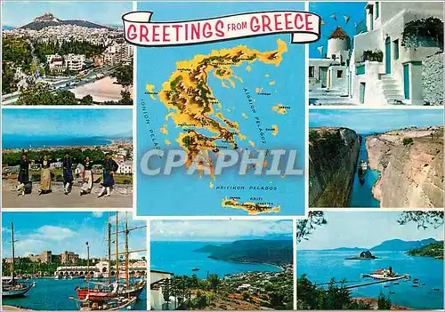 Moderne Karte Souvenir de Greece