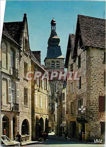 Moderne Karte Sarlat en Perigord Dordogne Rue et place de la Liberte