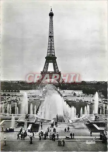 Moderne Karte Paris La Tour Eiffel et les Fontaines du Palais de Chaillot