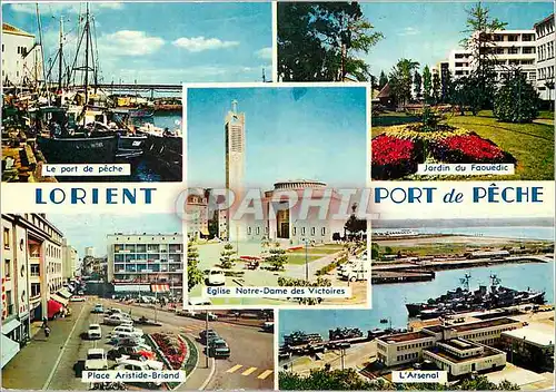 Cartes postales moderne Lorient Port de Peche Jardin du Faouedic Place Artiste Briand L'Arsenal